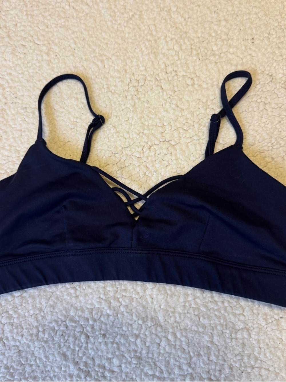 Alo Yoga Sports Bra Size Small 274096 Women's Interlace Rich Navy - Picture 3 of 9